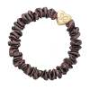By Eloise London Skinny Silk Scrunchie Gold Heart Gumka do włosów dla kobiet 1 szt Odcień Mocha
