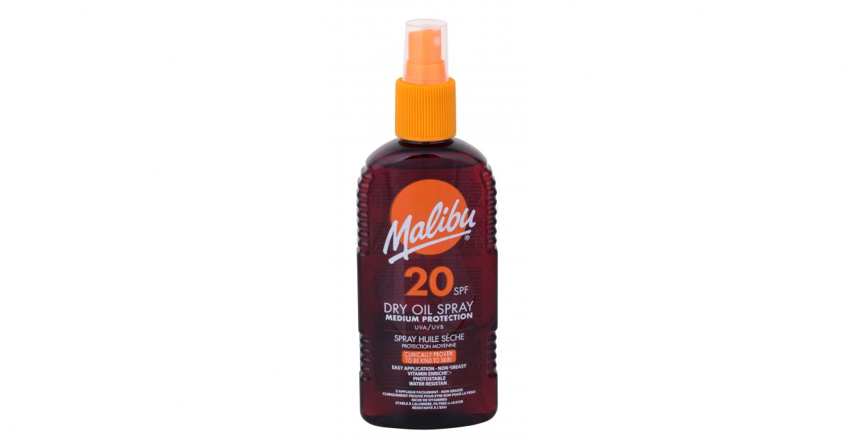 Malibu Dry Oil Spray SPF20 Preparat do opalania ciała dla kobiet 200 ml