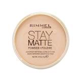 Rimmel London Stay Matte Puder dla kobiet 14 g Odcień 005 Silky Beige