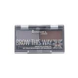 Rimmel London Brow This Way Zestawy i palety do brwi dla kobiet 2,4 g Odcień 003 Dark Brown