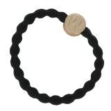 By Eloise London Letter Charms Gold Gumka do włosów 1 szt Odcień W Black