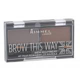 Rimmel London Brow This Way Zestawy i palety do brwi dla kobiet 2,4 g Odcień 002 Medium Brown
