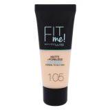 Maybelline Fit Me! Matte + Poreless Podkład dla kobiet 30 ml Odcień 105 Natural Ivory