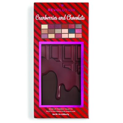 I Heart Revolution Chocolate Eyeshadow Palette Cienie do powiek dla kobiet 18 g Odcień Cranberries and Chocolate