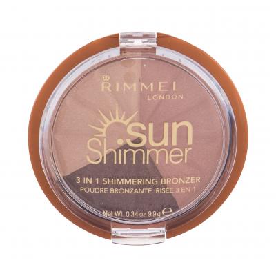 Rimmel London Sun Shimmer 3in1 Bronzer dla kobiet 9,9 g Odcień 002 Bronze Goddess