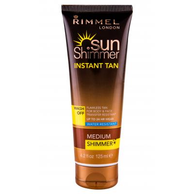 Rimmel London Sun Shimmer Instant Tan Samoopalacz dla kobiet 125 ml Odcień Medium Shimmer