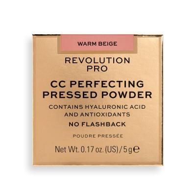 Revolution Pro CC Perfecting Press Powder Puder dla kobiet 5 g Odcień Warm Beige