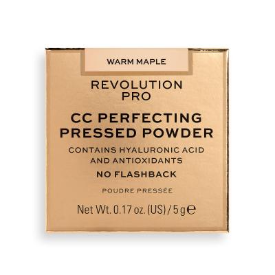 Revolution Pro CC Perfecting Press Powder Puder dla kobiet 5 g Odcień Warm Maple