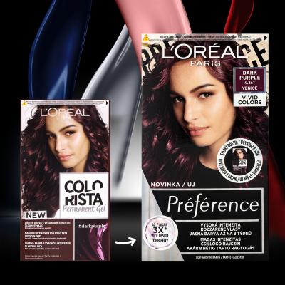 L&#039;Oréal Paris Colorista Permanent Gel Farba do włosów dla kobiet 60 ml Odcień Dark Purple