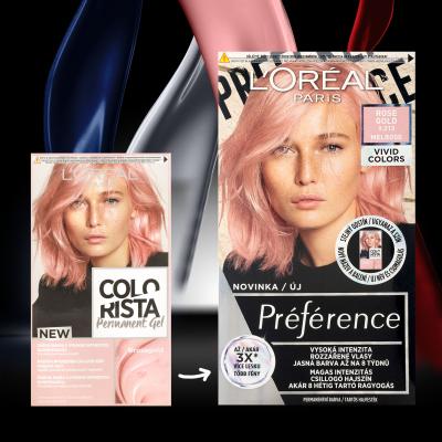 L&#039;Oréal Paris Colorista Permanent Gel Farba do włosów dla kobiet 60 ml Odcień Rose Gold