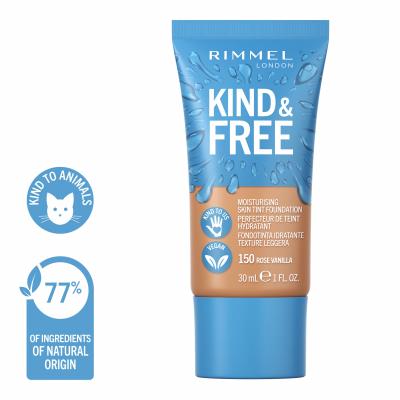 Rimmel London Kind &amp; Free Skin Tint Foundation Podkład dla kobiet 30 ml Odcień 150 Rose Vanilla