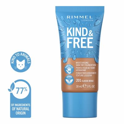 Rimmel London Kind &amp; Free Skin Tint Foundation Podkład dla kobiet 30 ml Odcień 201 Classic Beige