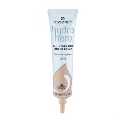 Essence Hydro Hero 24H Hydrating Tinted Cream SPF15 Podkład dla kobiet 30 ml Odcień 05 Natural Ivory