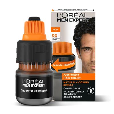 L&#039;Oréal Paris Men Expert One-Twist Hair Color Farba do włosów dla mężczyzn 50 ml Odcień 02 Real Black