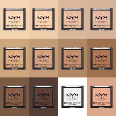 NYX Professional Makeup Can&#039;t Stop Won&#039;t Stop Mattifying Powder Puder dla kobiet 6 g Odcień 03 Light Medium
