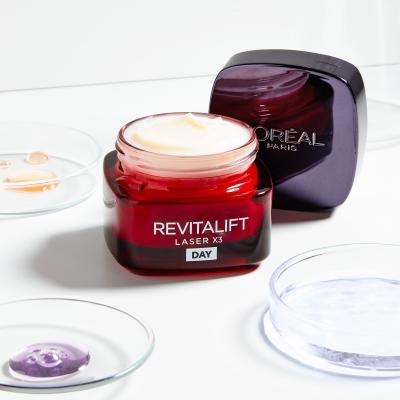 L&#039;Oréal Paris Revitalift Laser X3 Day Cream Zestaw Krem do twarzy na dzień 50 ml + krem pod oczy 15 ml + krem do twarzy na dzień 1 ml