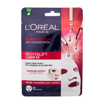 L&#039;Oréal Paris Revitalift Laser X3 Triple Action Tissue Mask Maseczka do twarzy dla kobiet 28 g