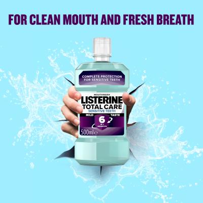 Listerine Total Care Sensitive Teeth Mild Taste Mouthwash 6 in 1 Płyn do płukania ust 500 ml