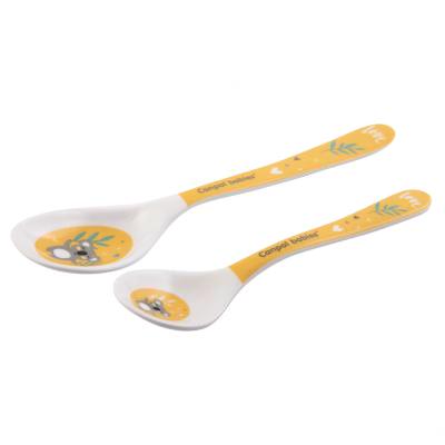 Canpol babies Exotic Animals Melamine Spoons 9m+ Yellow Naczynia dla dzieci 2 szt