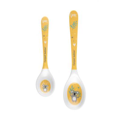 Canpol babies Exotic Animals Melamine Spoons 9m+ Yellow Naczynia dla dzieci 2 szt