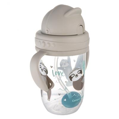 Canpol babies Exotic Animals Non-Spill Expert Cup With Weighted Straw Grey Kubek dla dzieci 270 ml