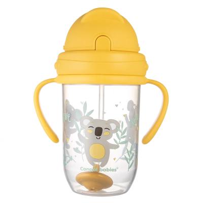 Canpol babies Exotic Animals Non-Spill Expert Cup With Weighted Straw Yellow Kubek dla dzieci 270 ml