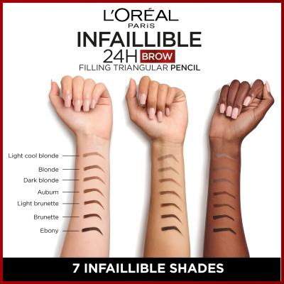 L&#039;Oréal Paris Infaillible Brows 24H Filling Triangular Pencil Kredka do brwi dla kobiet 1 ml Odcień 07 Blonde