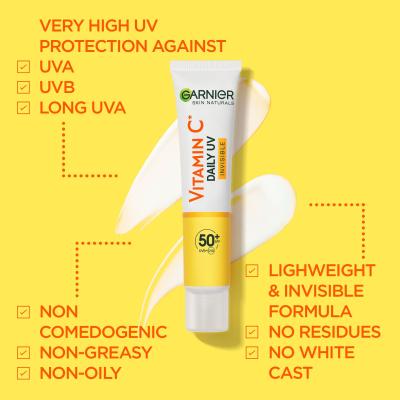 Garnier Skin Naturals Vitamin C Daily UV Invisible SPF50+ Krem do twarzy na dzień dla kobiet 40 ml