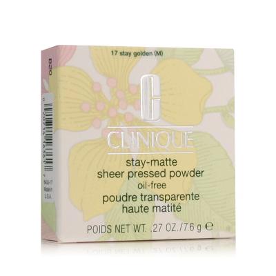 Clinique Stay-Matte Sheer Pressed Powder Puder dla kobiet 7,6 g Odcień 17 Stay Golden