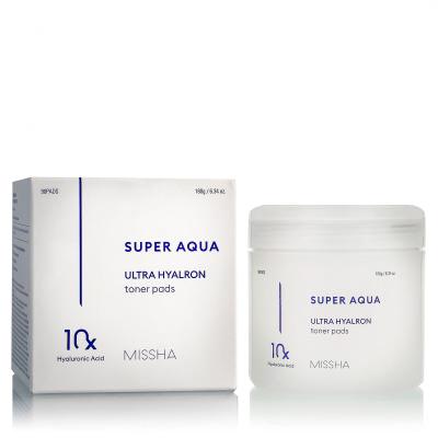 Missha Super Aqua Ultra Hyalron Toner Pads Chusteczki oczyszczające 90 szt