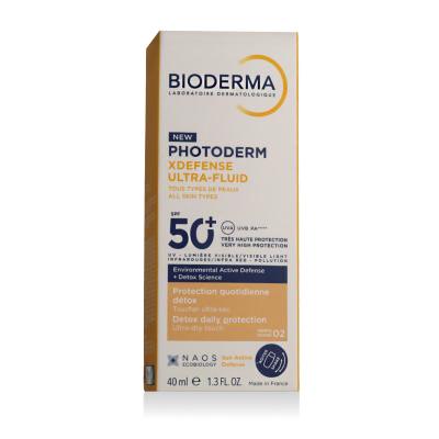 BIODERMA Photoderm Xdefense Ultra-Fluid SPF50+ Preparat do opalania twarzy dla kobiet 40 ml Odcień Shade 02