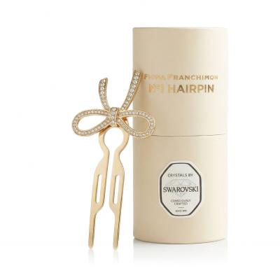 Fiona Franchimon Nº1 Hairpin Steel Crystals By Swarovski Spinka do włosów dla kobiet 1 szt Odcień Yellow Gold Finish