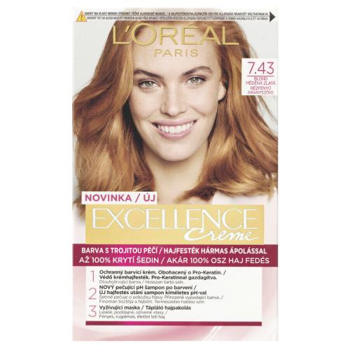 L’Oréal Paris Excellence Cool Creme farba do włosów odcień 7.43 Blonde Copper 1 szt.