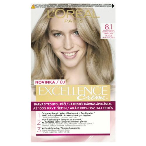 L’Oréal Paris Excellence Cool Creme farba do włosów odcień 8.1 Ash Blonde 1 szt.