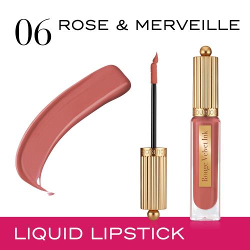 Bourjois Rouge Velvet Ink szminka w płynie z matowym wykończeniem odcień 06 Rose & Merveille 3.5 ml