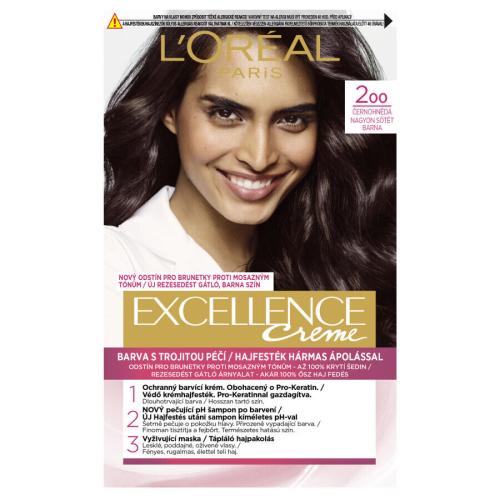 L’Oréal Paris Excellence Cool Creme farba do włosów odcień 200 True Darkest Brown 1 szt.