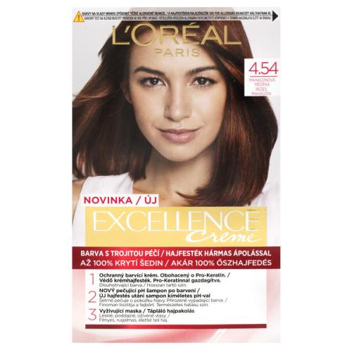 L'Oréal Paris Excellence Creme Triple Protection 48 ml farba do włosów dla kobiet 4,54 Natural Dark Copper Mahogany