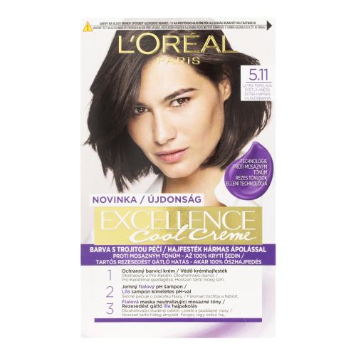 L’Oréal Paris Excellence Cool Creme farba do włosów odcień 5.11 Ultra Ash Light Brown 1 szt.