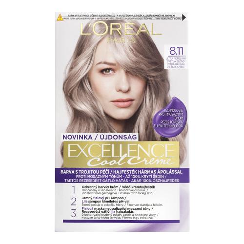 L’Oréal Paris Excellence Cool Creme farba do włosów odcień 8.11 Ultra Ash Light Blond 1 szt.