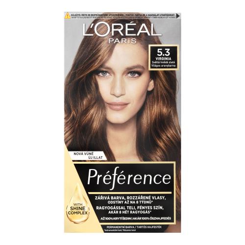 L’Oréal Paris Préférence Cool Blondes farba do włosów odcień 5.3 Ligth Golden Brown 1 szt.