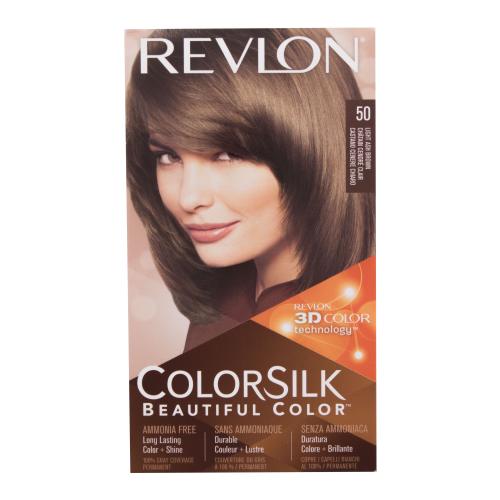 Revlon Colorsilk Beautiful Color farba do włosów Farba do włosów 59,1 ml + utleniacz 59,1 ml + odżywka 11,8 ml + rękawiczki W 50 Light Ash Brown