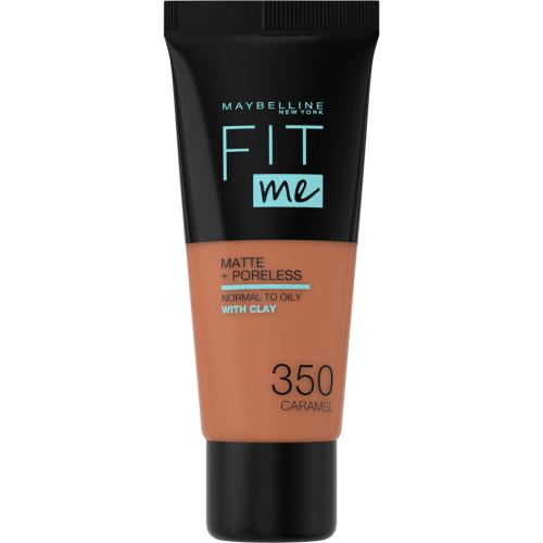 MAYBELLINE NEW YORK Fit Me! Matte+Poreless matujący podkład do skóry normalnej i tłustej odcień 350 Caramel 30 ml