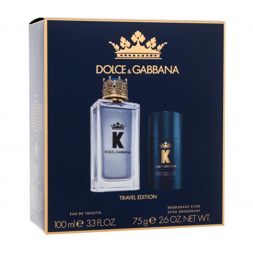 Dolce&Gabbana K Travel Edition zestaw EDT 100 ml + dezodorant 75 g dla mężczyzn Uszkodzone pudełko