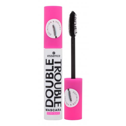 Essence Double Trouble tusz podkreślający rzęsy i zwiększający ich objętość odcień Extra Black 12 ml