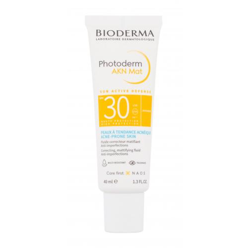 Bioderma Photoderm AKN MAT SPF 30 - matująca ochrona przeciwsłoneczna do twarzy z przebarwieniami, tłustej i trądzikowej Krem do opalania 40 ml