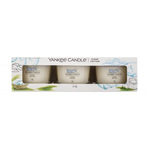 Yankee Candle Clean Cotton świeca wotywna 3 x 37 g