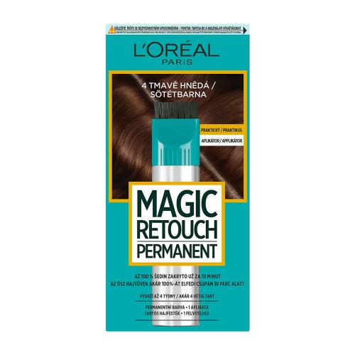 L’Oréal Paris Magic Retouch Permanent tonująca farba na odrosty z aplikatorem odcień 4 DARK BROWN