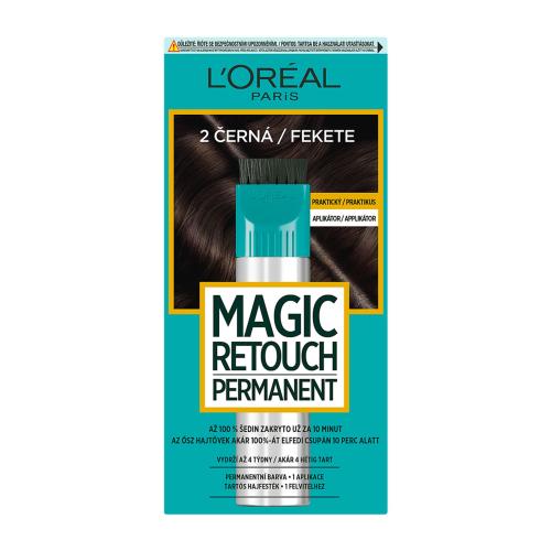 L’Oréal Paris Magic Retouch Permanent tonująca farba na odrosty z aplikatorem odcień 2 BLACK 1 szt.