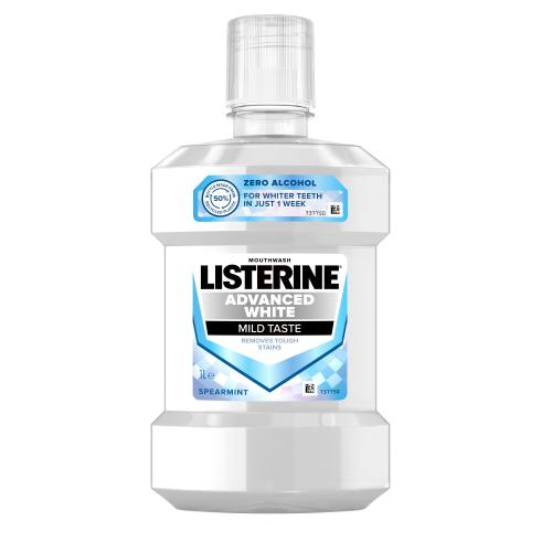Listerine Advanced White Mild Taste wybielający płyn do płukania jamy ustnej 1000 ml