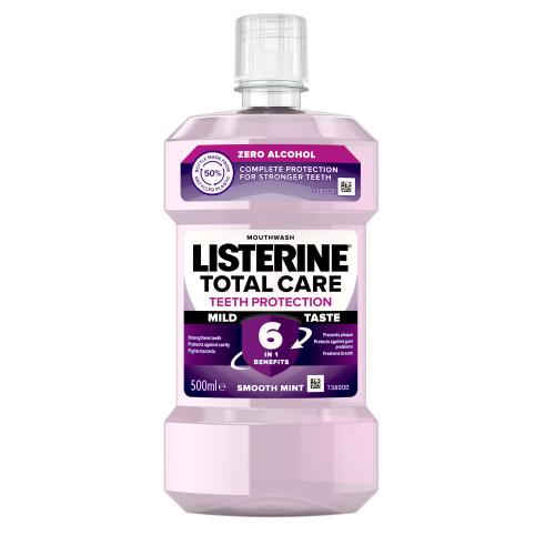 Listerine Total Care Teeth Protection Mild Taste Mouthwash 6 in 1 500 ml płyn do płukania ust unisex
